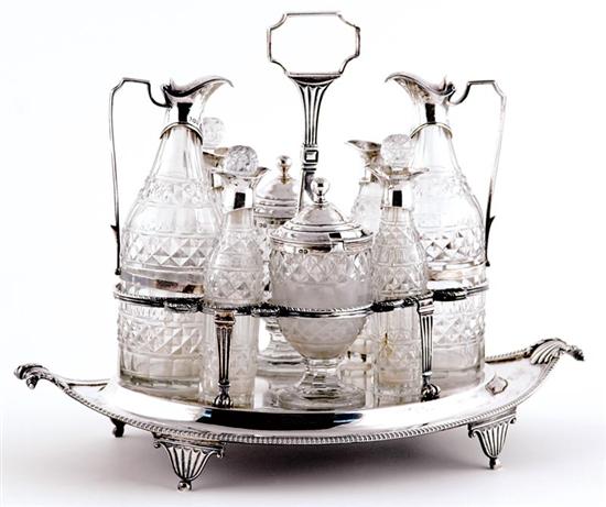 Appraisal: George III sterling cruet of Southern interest London dated -