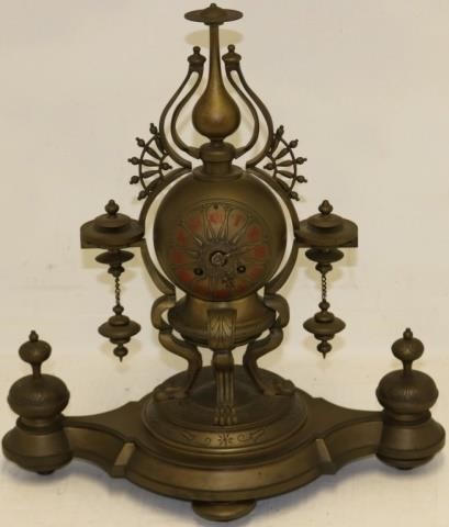 Appraisal: LATE TH C FRENCH BRONZE RENAISSANCE REVIVALMANTLE CLOCK IN THE