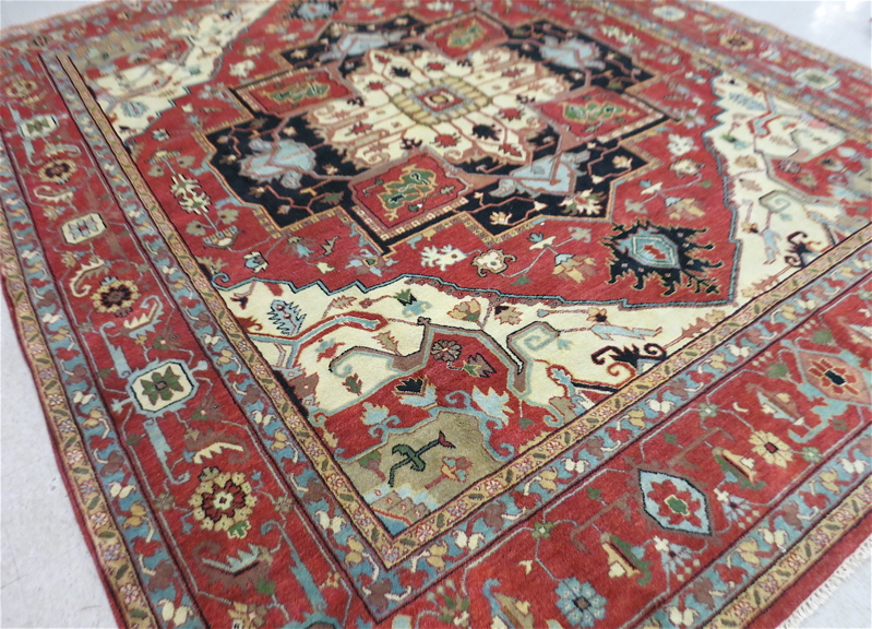 Appraisal: HAND KNOTTED ORIENTAL GRAND ROOM CARPET Persian Serapi design central