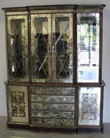 Appraisal: Large Vintage Mirrored Two Part Cabinet Probably Grosfeld House or