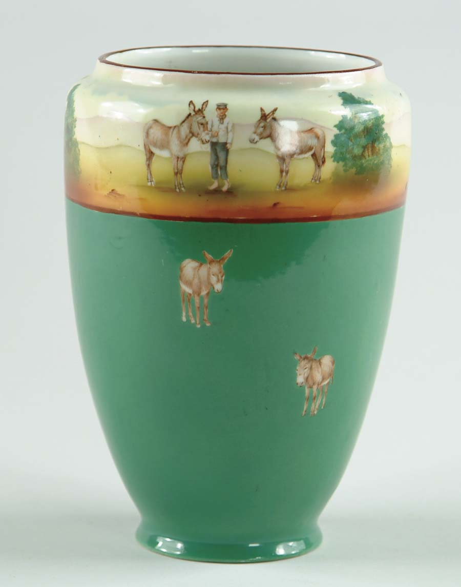 Appraisal: DECORATED ROYAL BAYREUTH VASE Blue mark to base Vase has