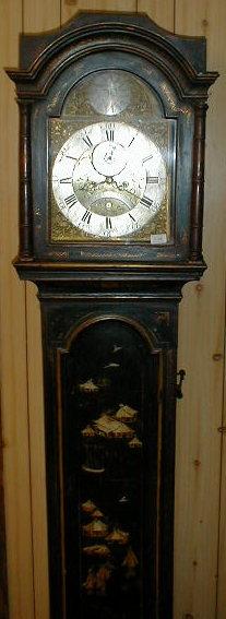 Appraisal: A George III lacquered and japanned longcase clock the restored