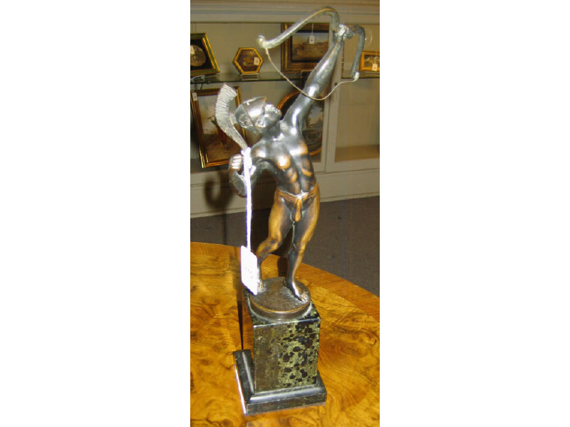 Appraisal: R W LANGE GERMAN Cast bronze figure of a semi-nude