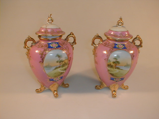 Appraisal: A pair of Noritake vases with covers AF -