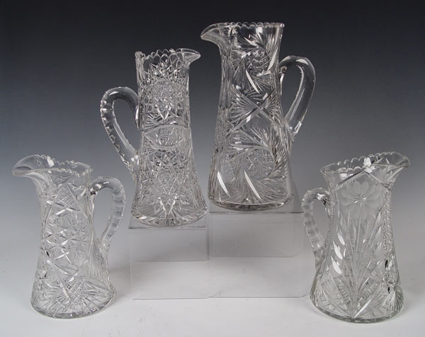 Appraisal: AMERICAN BRILLIANT CUT GLASS PITCHERS '' TO '' tall