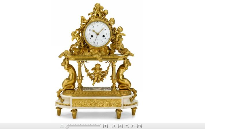 Appraisal: Fine Louis XVI gilt bronze and white marble mantel clock