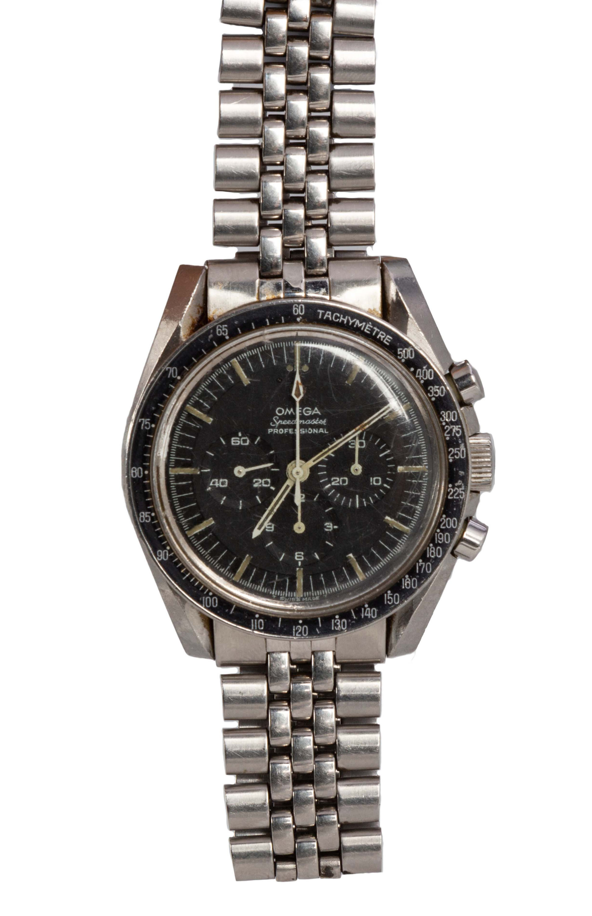 Appraisal: OMEGA SPEEDMASTER PROFESSIONAL MOONWATCH with Rolex stainless steel band Ref