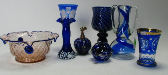 Appraisal: Group of Antique Vintage Cobalt Glass including an '' double