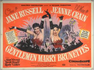 Appraisal: Gentlemen Marry Brunettes British Quad film poster starring Jane Russell