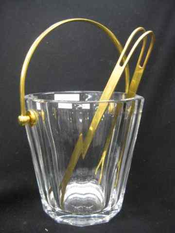 Appraisal: Baccarat Cut Crystal Ice Bucket dore handle and ice tongs