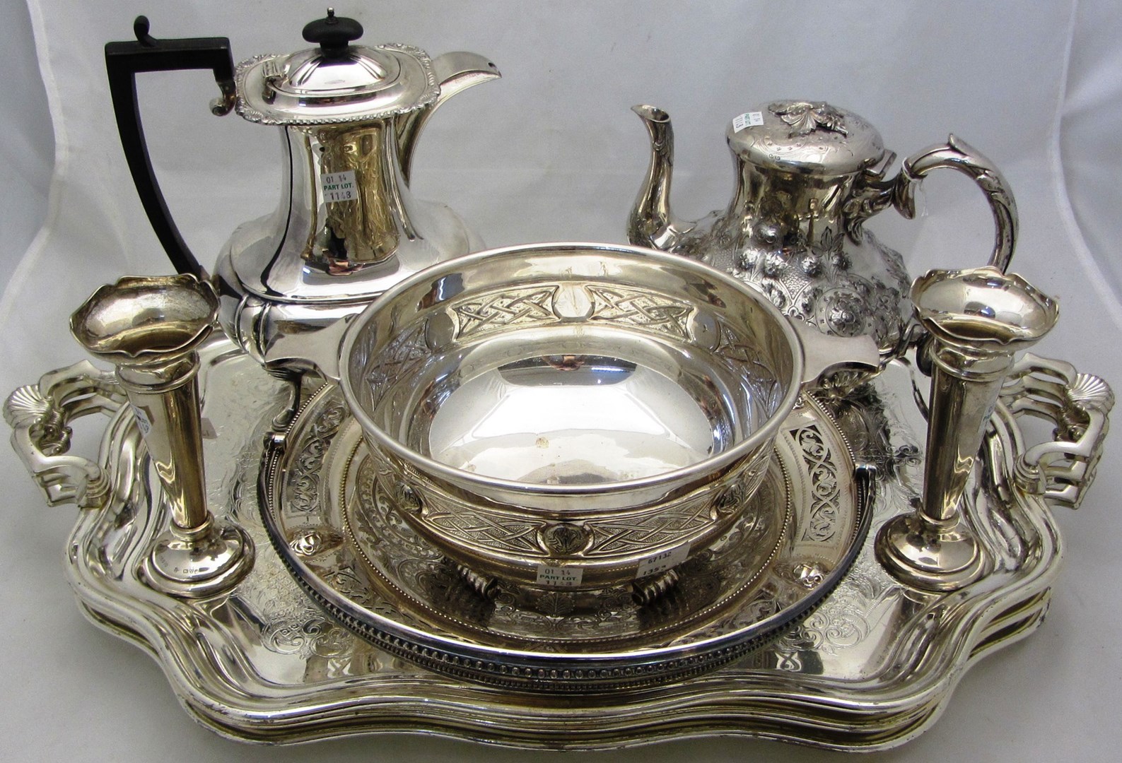 Appraisal: A Victorian plated bread or fruit basket with scroll engraved