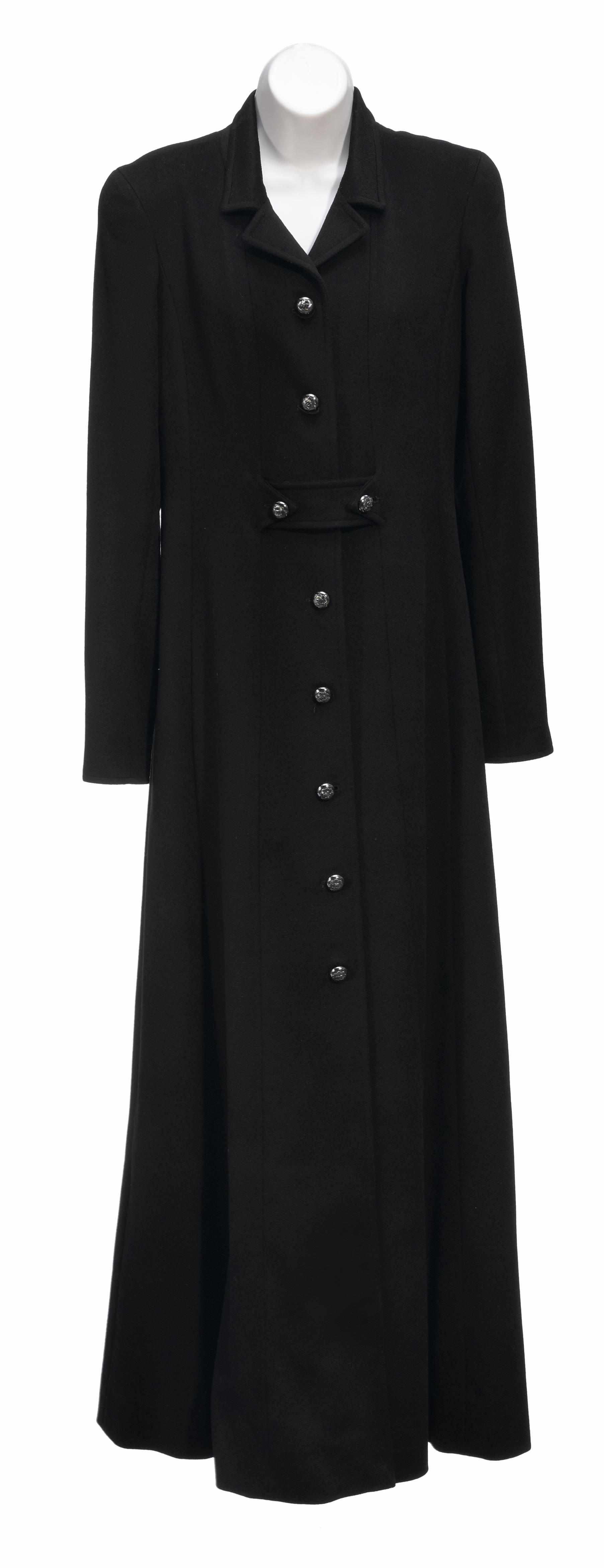 Appraisal: A Chanel long black cashmere coat size