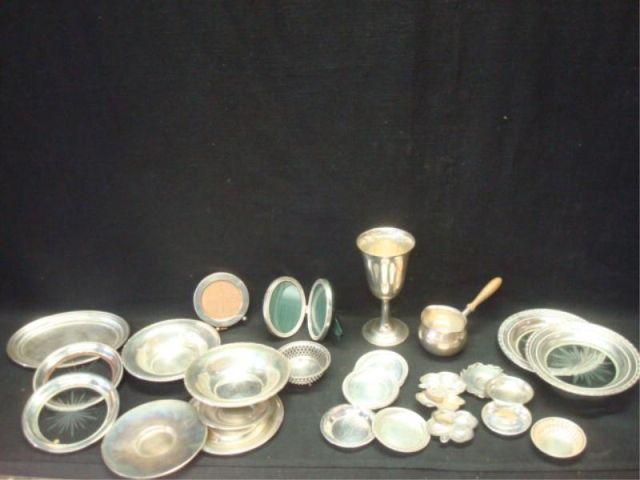 Appraisal: Sterling Lot of Assorted Frames Plates Cup and More From