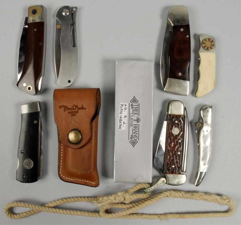 Appraisal: Lot of Single Blade Folding Hunter Knives Description All are