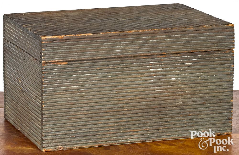 Appraisal: New England painted pine dresser box th c New England