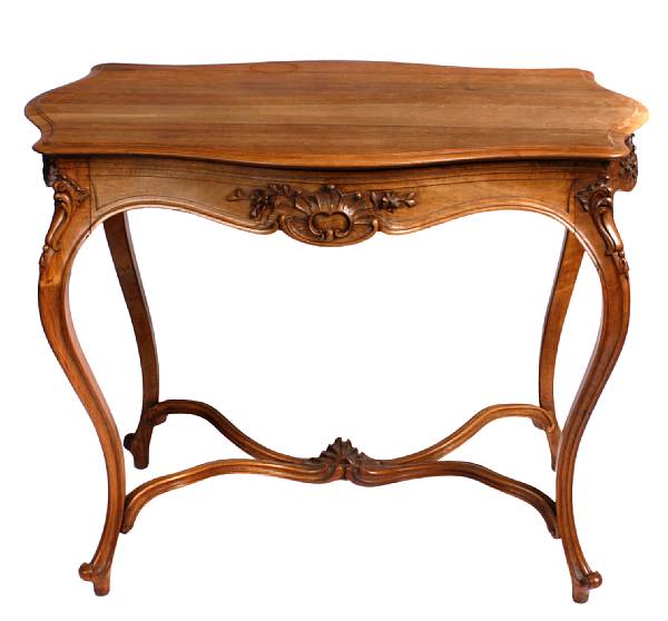 Appraisal: A Continental Rococo style walnut center table height in in