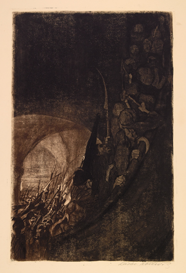 Appraisal: K THE KOLLWITZ Bewaffnung in einem Gew lbe Etching and