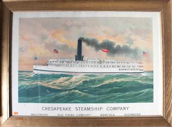 Appraisal: Maritime ''Chesapeake Steamship Company '' A Hoen Co chromolithograph x