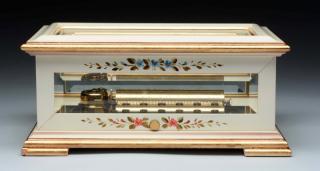 Appraisal: Reuge Air Cylinder Music Box Has beveled glass panels and