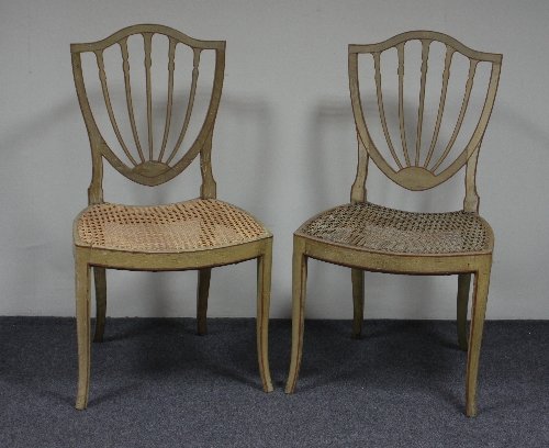 Appraisal: A pair of George III white painted dining chairs with