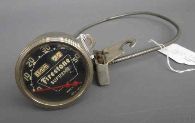 Appraisal: Speedometer with cable and hook up ''Firestone Supremo'' VG cond