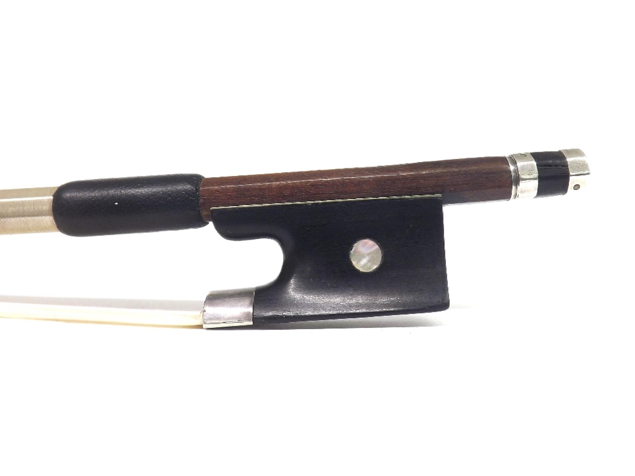 Appraisal: French silver mounted violin bow of the J J Martin