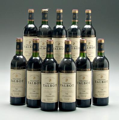 Appraisal: bottles red Bordeaux wine Chateau Talbot St Julien Grand Cru