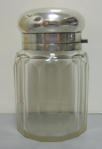 Appraisal: AUSTRO-HUNGARIAN EMPIRE - Austrian silver mounted cut glass vanity jar