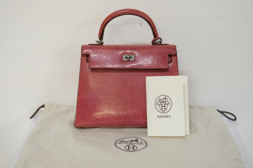 Appraisal: HERMES KELLY RETOURNE IN SNAKESKINLike new condition Hermes Kelly Retourne