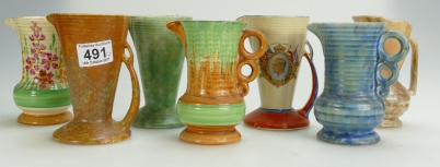 Appraisal: A collection of smaller Wade Heath Flaxman Art Deco jugs