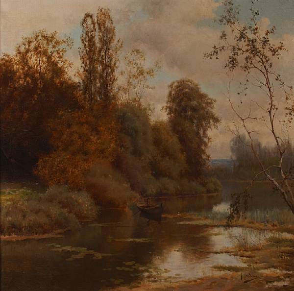 Appraisal: Jose Maria Jardines Spanish born A river scene with a