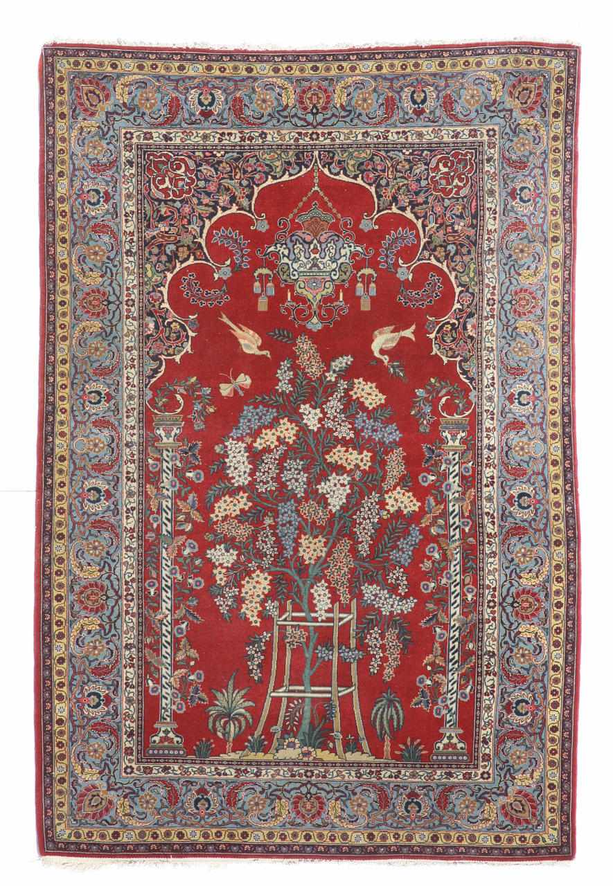 Appraisal: Property of Various Owners An Isphahan prayer rug size approximately