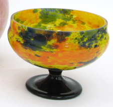 Appraisal: FRENCH DEGUE ART GLASS COMPOTE - dia H The pedestal