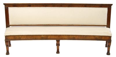 Appraisal: A pair of French Empire style mahogany curved benches each