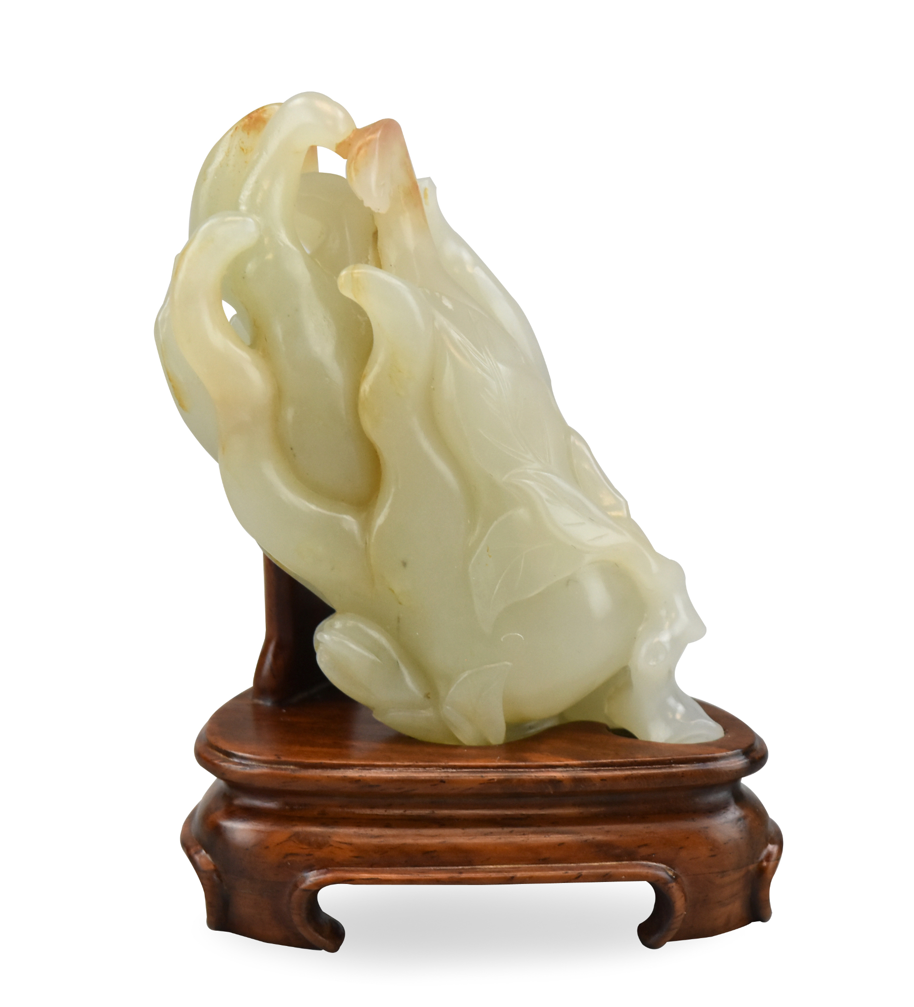 Appraisal: A Chinese jade carving of buddha hand with custom stand