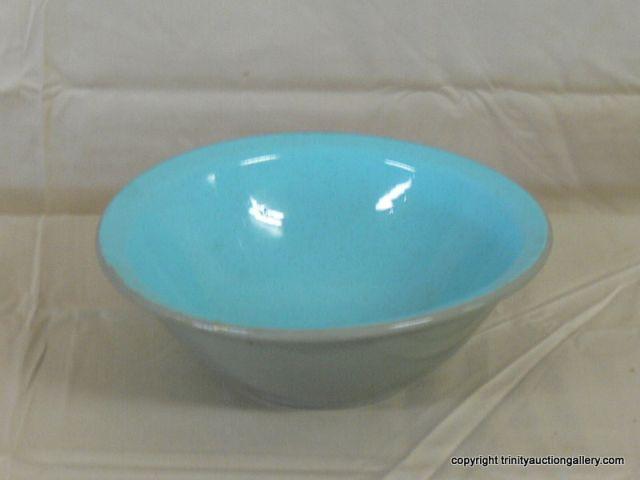 Appraisal: Vintage Harkerware Stone China Bowl - in pastel speckled blue