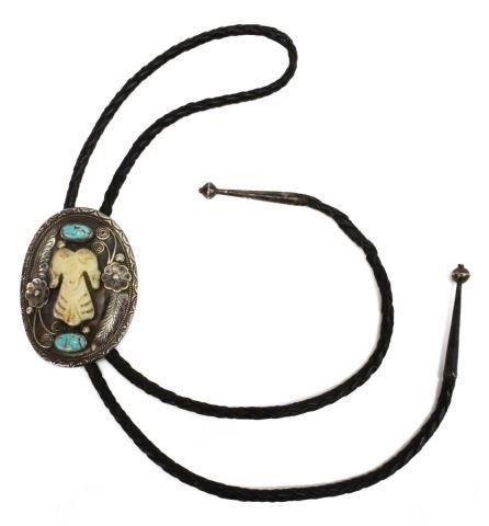 Appraisal: Native American silver content unknown bolo tie Richard Rita Begay