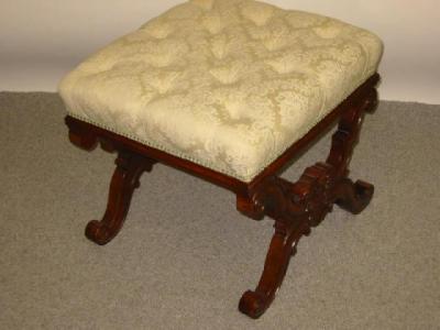 Appraisal: A MAHOGANY STOOL early to mid th century of square