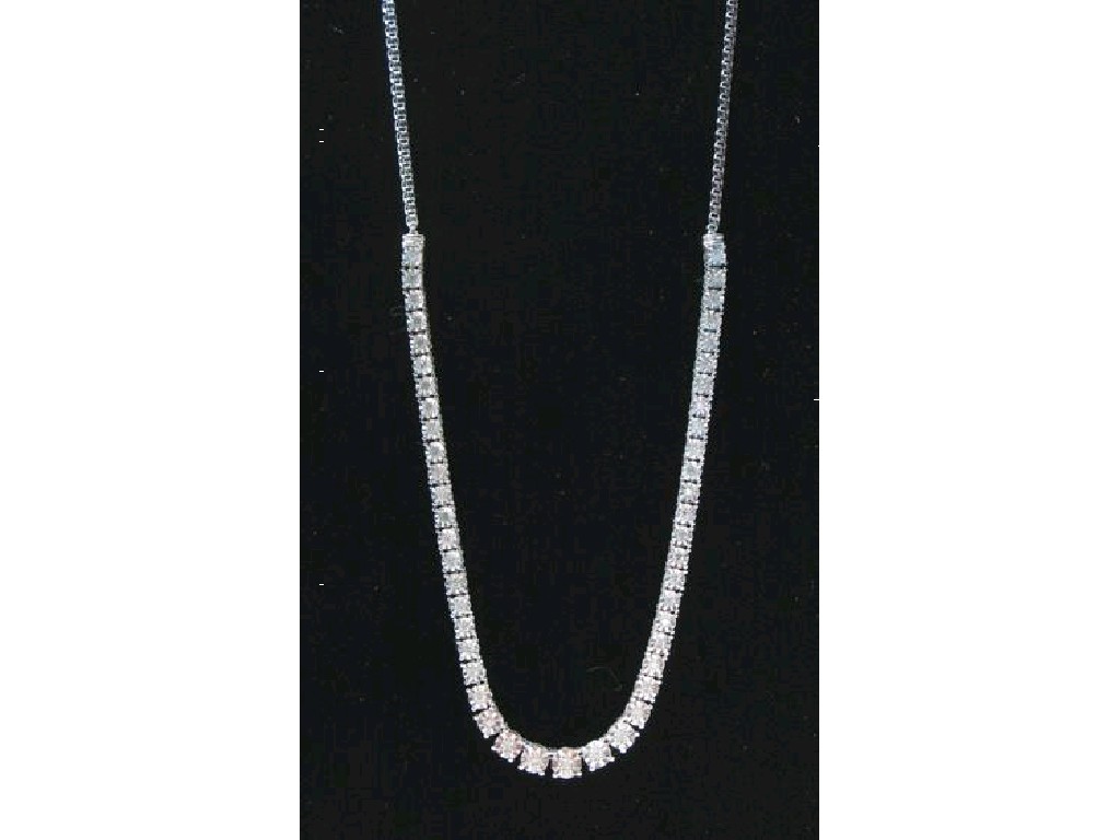 Appraisal: A MODERN CT WHITE GOLD FANCY TRACE CHAIN NECKLACE partly