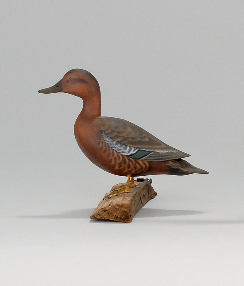 Appraisal: MINIATURE CINNAMON TEAL DRAKE Circa By James Lapham of Dennisport