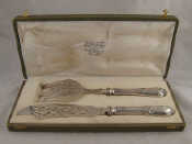 Appraisal: A pair of French silver standard fish servers by Lefebre