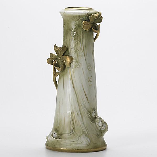 Appraisal: RIESSNER STELLMACHER KESSELAmphora Porcelain vase with maiden heads - Light