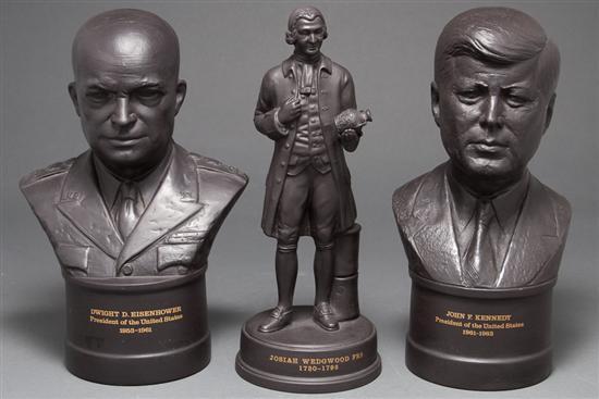 Appraisal: Wedgwood basalt portrait busts of Presidents Dwight D Eisenhower and