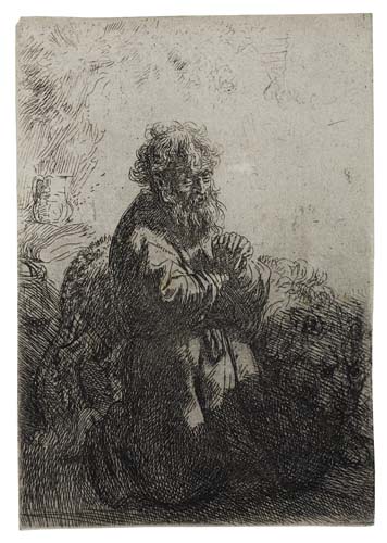 Appraisal: REMBRANDT VAN RIJN St Jerome Kneeling in Prayer Looking Down