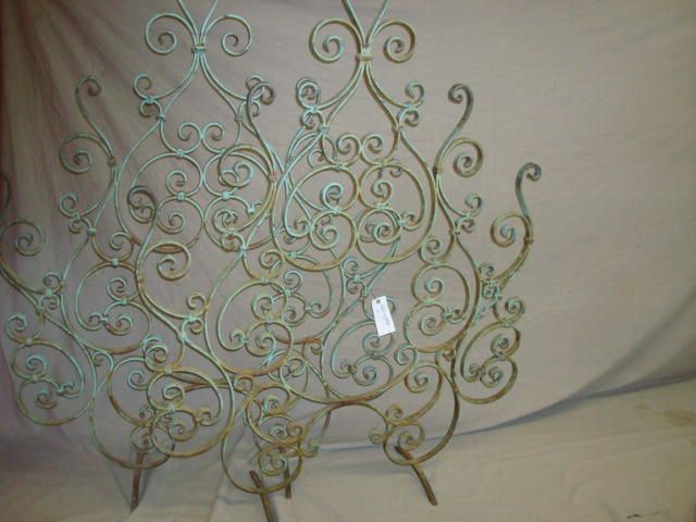 Appraisal: Pair of Rococo style decorative iron stands One as is