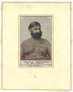 Appraisal: Captain Costentenus Tattooed Man Cabinet Card New York H A