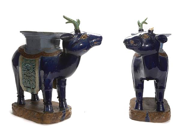 Appraisal: A pair of South Chinese glazed pottery garden table in