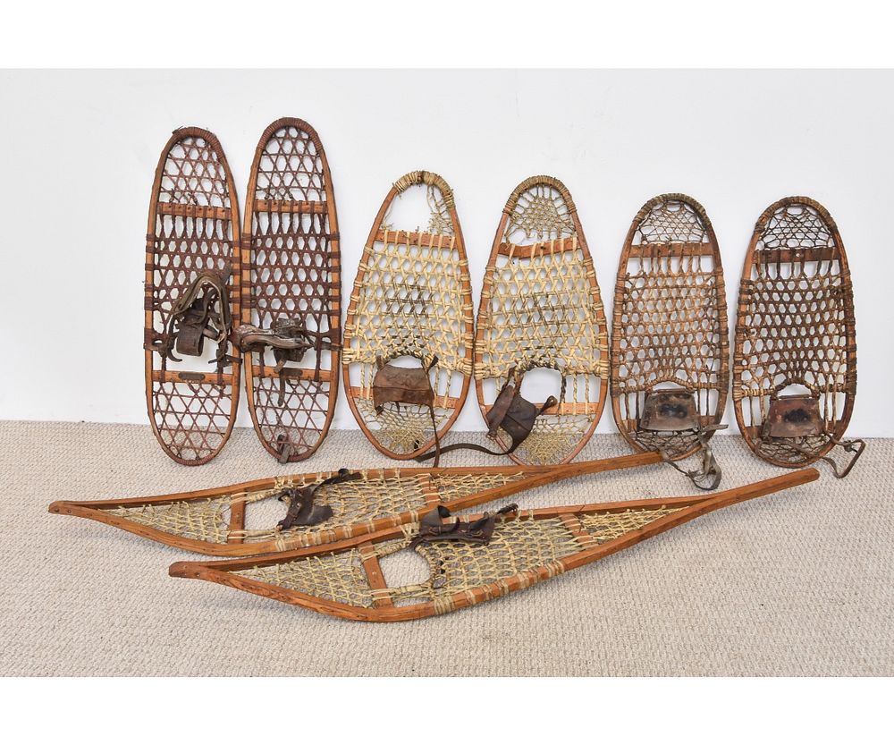 Appraisal: Four Pair Snow Shoes Four pair of vintage snow shoes