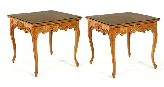 Appraisal: PAIR OF SIDE TABLES Twentieth century fruitwood In the French