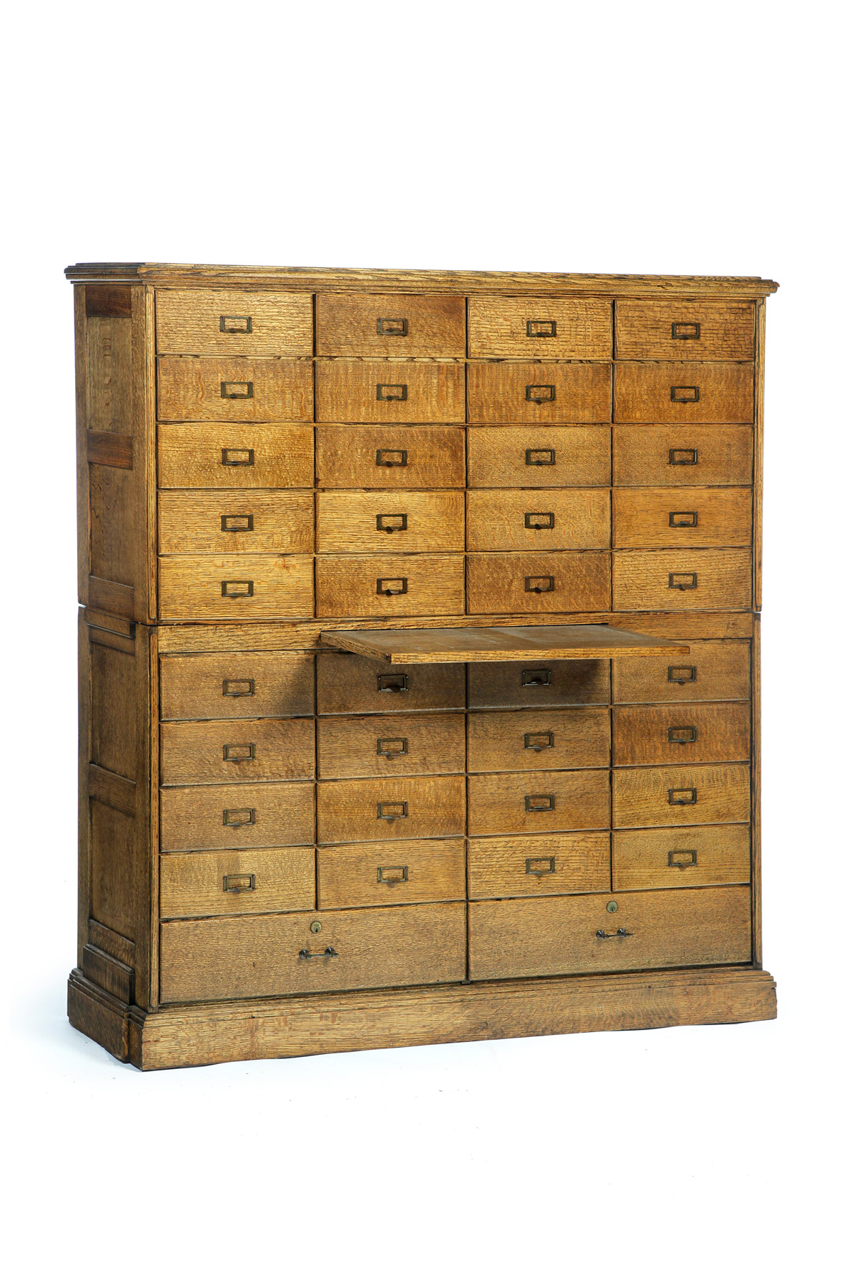 Appraisal: TWO-PIECE THIRTY-EIGHT DRAWER FILE CABINET American st quarter- th century